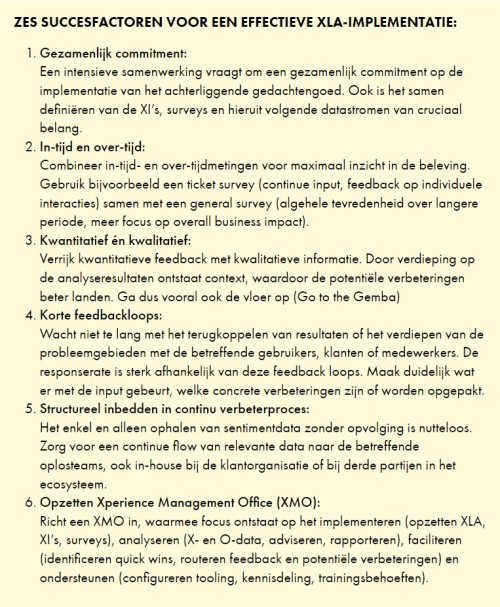6 succesfactoren XLA implementatie