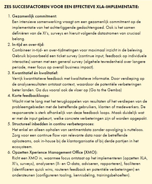 6 succesfactoren XLA implementatie