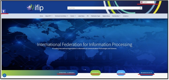Menustructuur IFIP website